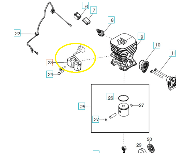 Tändspolemodul Husqvarna 125BVX fläkt 585836101