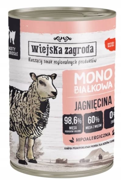 Våt kattmat Wiejska Zagroda 12x400g lamm