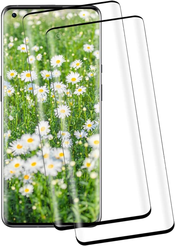 2x 9H HÆRDET GLAS TIL ONEPLUS 9 PRO, AFRUNDEDE SIDER, SORT RAMME