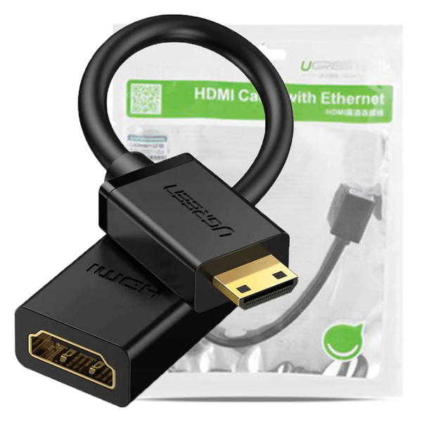 UGREEN 20137 Mini HDMI til HDMI-adapter, 22 cm (sort)