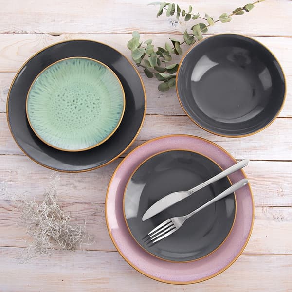 Grå keramisk flad spisetallerken GLAZE 27 cm