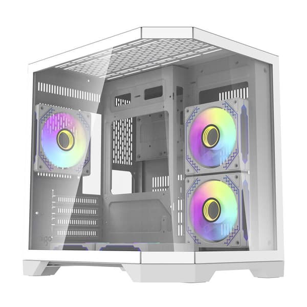Darflash FT350 computerkabinet + 5 aRGB-blæsere (hvid)