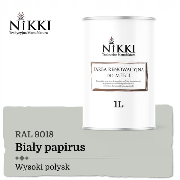Maling til køkkenmøbler skabsfronter hvid Papyrus RAL9018 glans 1L