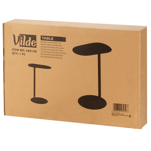 Sofabord metal sort 35x25x53 cm