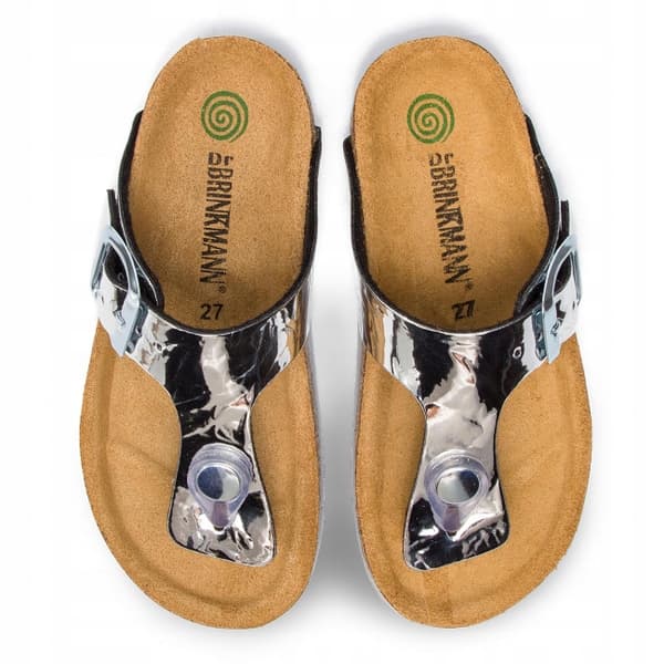 DR BRINKMANN BARN SILVER FLIP-FLOPS 29 3W4G12*