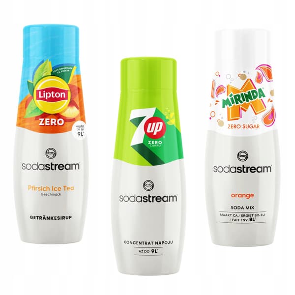 Sodastream Lipton Iste Peach Zero och 7up Free och Mirinda Zero-set