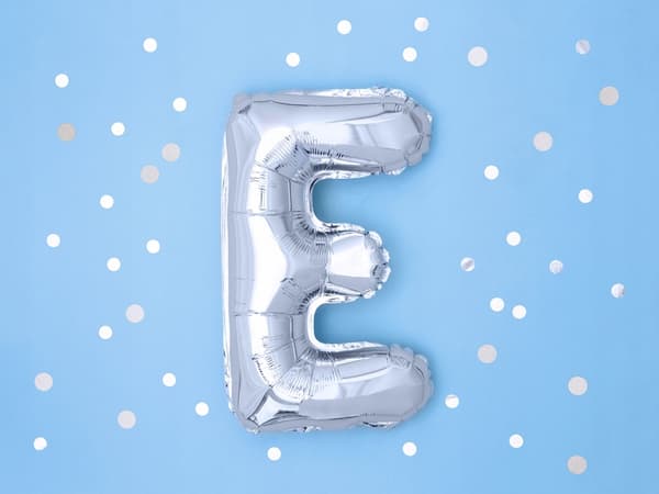 Folieballong Bokstav ""E"", 35 cm, silver, 1 st.