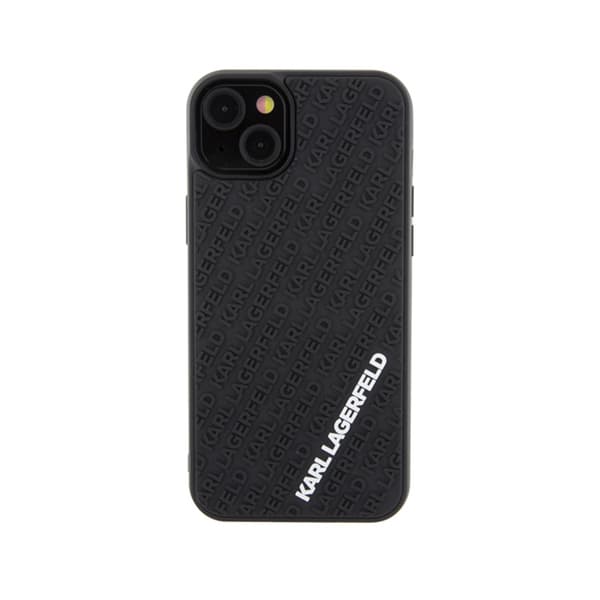 Karl Lagerfeld 3D gummi multilogo - iPhone 15 Plus cover (sort)