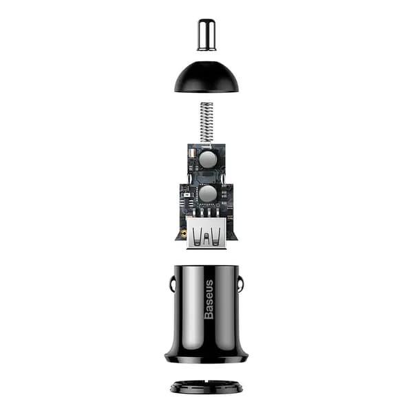 Baseus Grain Pro Autolaturi 2x USB 4.8A (Musta)