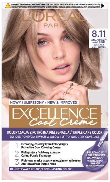 L'Oréal Excellence Cool Hårfarve 8.11 Ultra Aske Lysblond