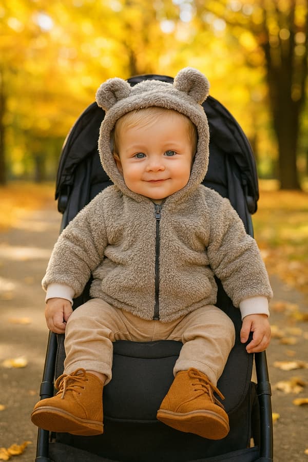 Babysweatshirt 56 efterårsjakke med hætte, lynlås, grå