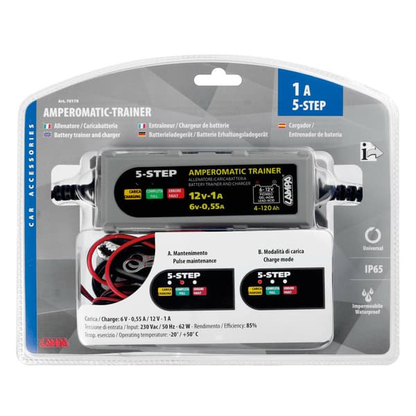 70178 Amperomatic Trainer, smart oplader, 6 / 12V - 0,55 / 1A
