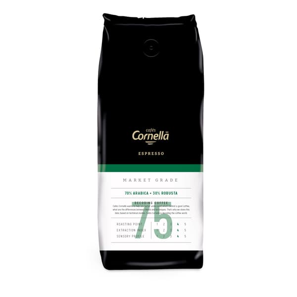 CORNELLA Espresso 75 Marknadskvalitetskaffebönor 1 kg