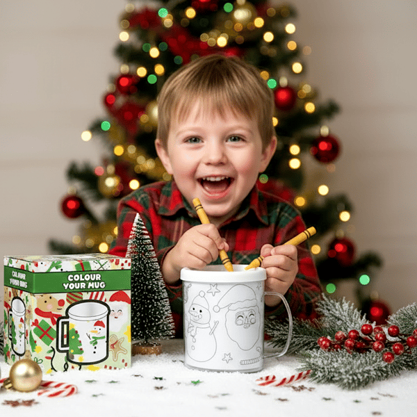 Julmuggmålningsset Jultomten målarbild