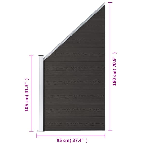 vidaXL WPC-aitapaneeli 95x(105-180) cm musta