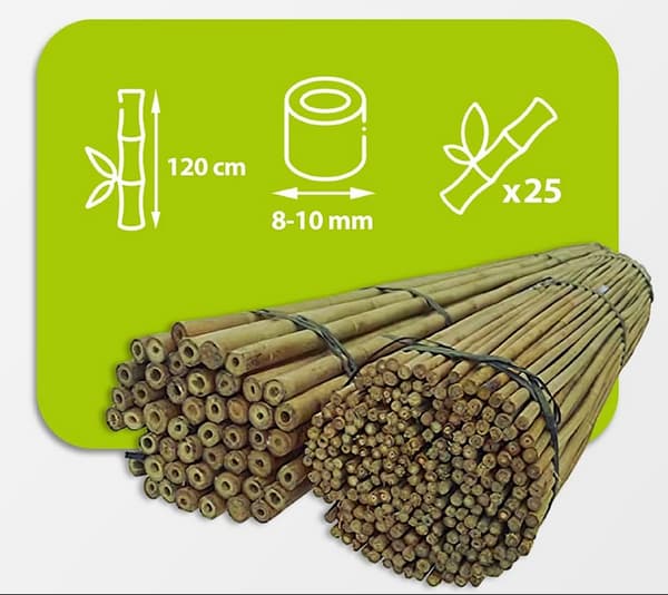 Bambustolpar 120 cm 8/10 mm /25 st/