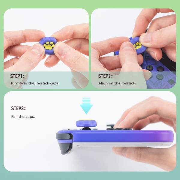 NINTENDO SWITCH LITE OLED-KNAPPSKÅL, SILIKONKATTTASAR x4