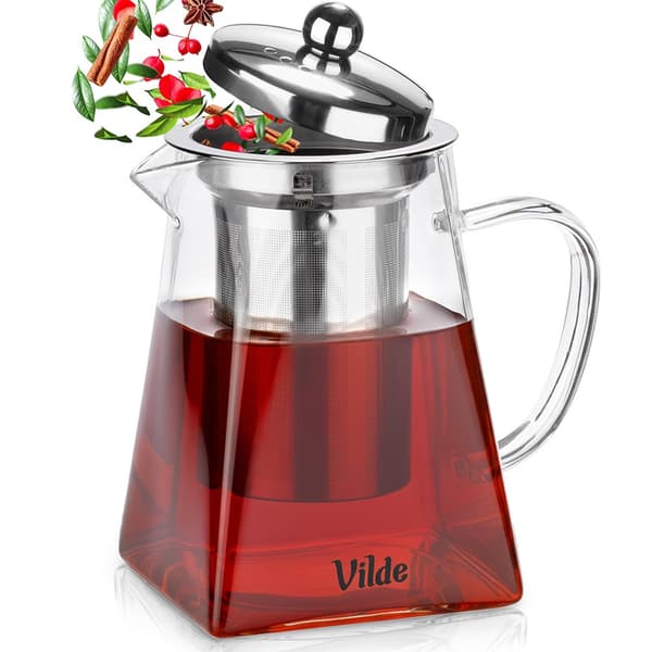Värmetålig glas tekanna med infuser 730 ml