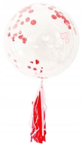 PVC-ballong med konfetti och fransar - rosa