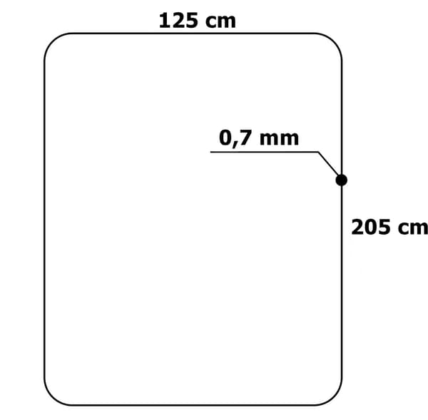 Skyddsmatta för PC-stol 125x205 cm 0,7 mm