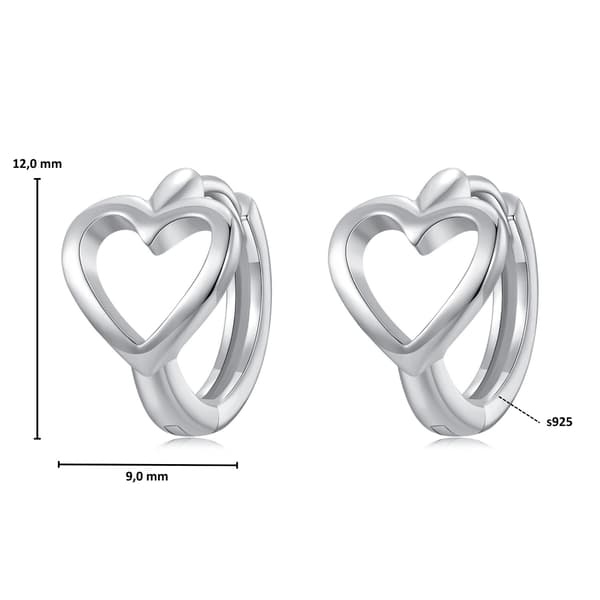 Silverhjärtörhängen, ringar, spännen, silver 925