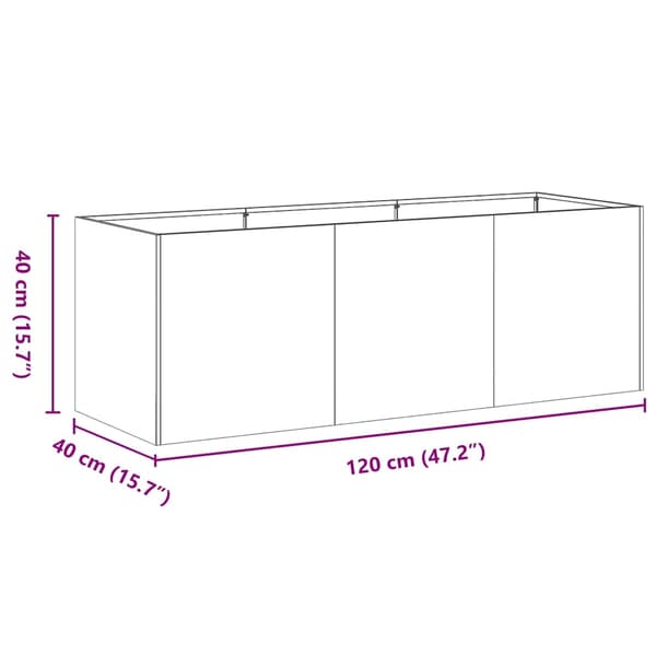 vidaXL urtepotte 120x40x40 cm rustfrit stål