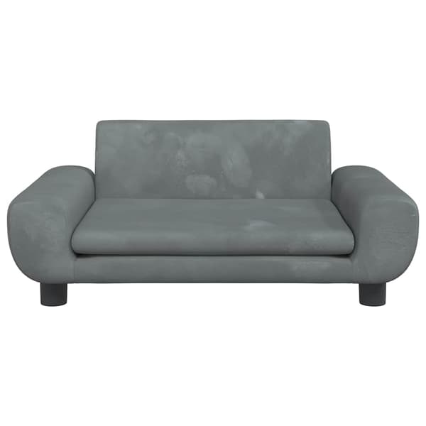 vidaXL Hundbädd, Mörkgrå, 70x45x33 cm, Sammet