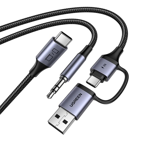 Ugreen CM772 ljudkort, USB-C till 3,5 mm + USB-C/A