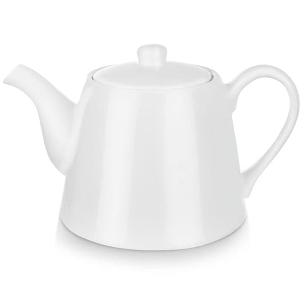 Vit porslinskanna för kaffe och te 2 l