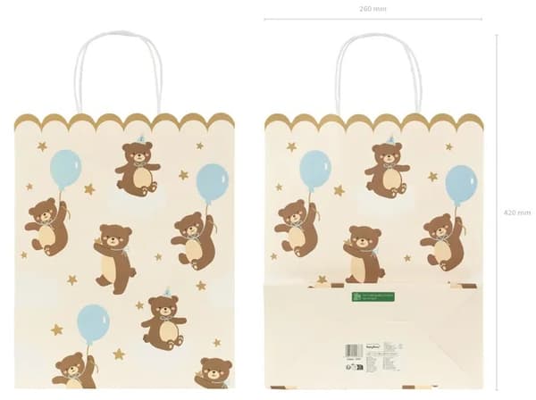 Bamse gavepose 26x32,5 x13 cm 1 stk.