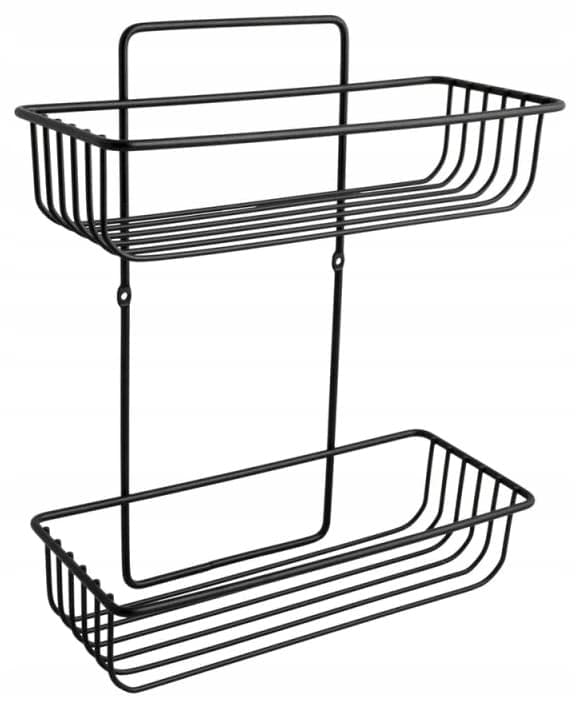 Brusehylde af tråd, to plan, sort, hems, 33,5x28 cm