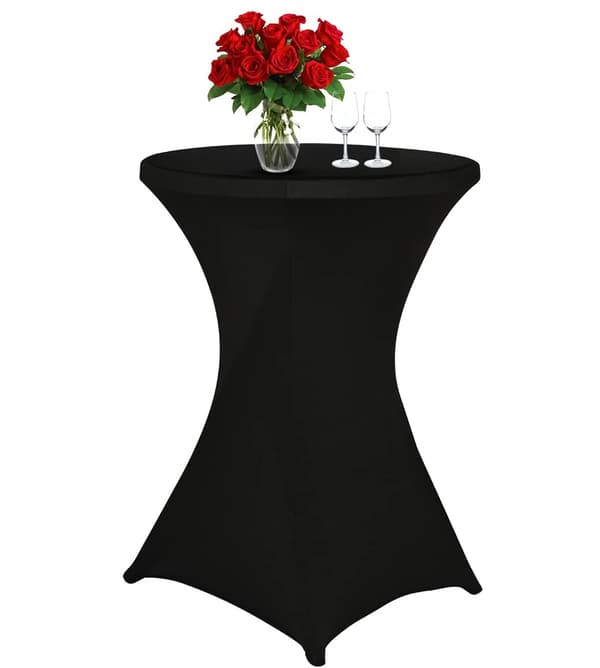 Cocktailbordsöverdrag, svart, 80 cm