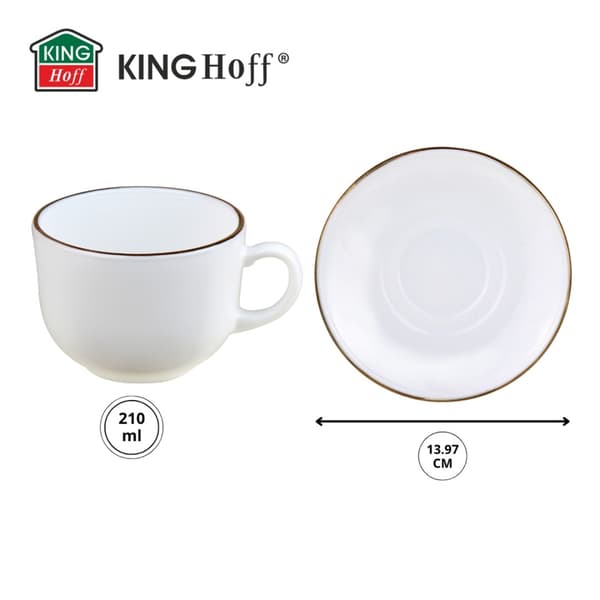 KINGHOFF OPAL KH-1929 KAFFE SÆT MED 6 KOPPER MED UNDERKOPPER