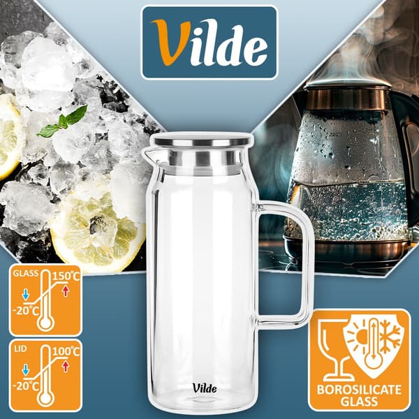 Glaskanna med lock 1,5 l