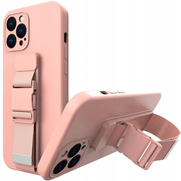 Repfodral gelfodral med snodd kedja väska snodd iPhone 13 rosa