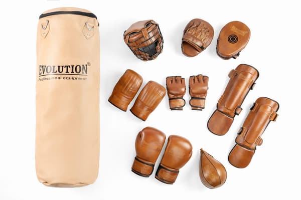 Hängande boxningssäck i äkta läder Retro Tan Classic Evolution TG-110