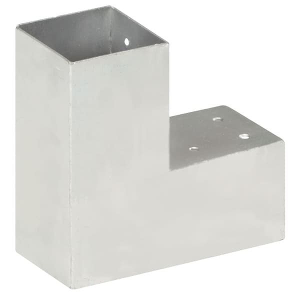 vidaXL L-formet stolpeforbindelse galvaniseret metal 81x81 mm