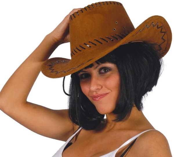 Brun western cowboyhatt