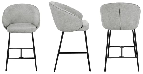 OTILO klädd barstol, grått tyg, 65 cm