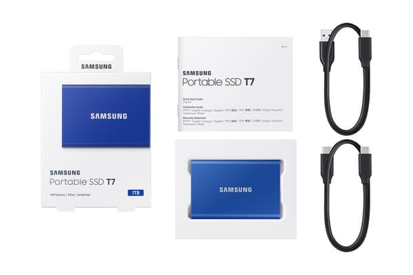 Samsung SSD T7 Bærbar 1TB MU-PC1T0H/WW blå