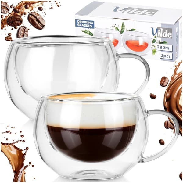 TERMOGLAS 2 stk. 280 ml DOBBELTVÆGGET TIL KAFFE OG TE 139818