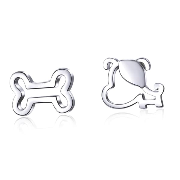 Silverörhängen med hundstift och tärningar, silver 925