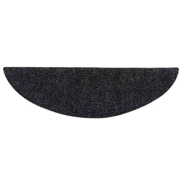 vidaXL selvklæbende trappemåtter 5 stk. 56x17x3 cm sorte halvrunde
