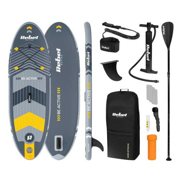 Uppblåsbar SUP-bräda för simning 244 cm Rebel paddelset pumpryggsäck
