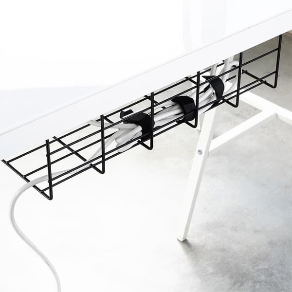 Kabelorganizer under skrivebord metal sort
