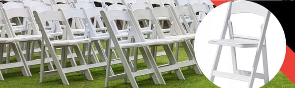 Klapstol, have, catering, banket, bryllup, hvid