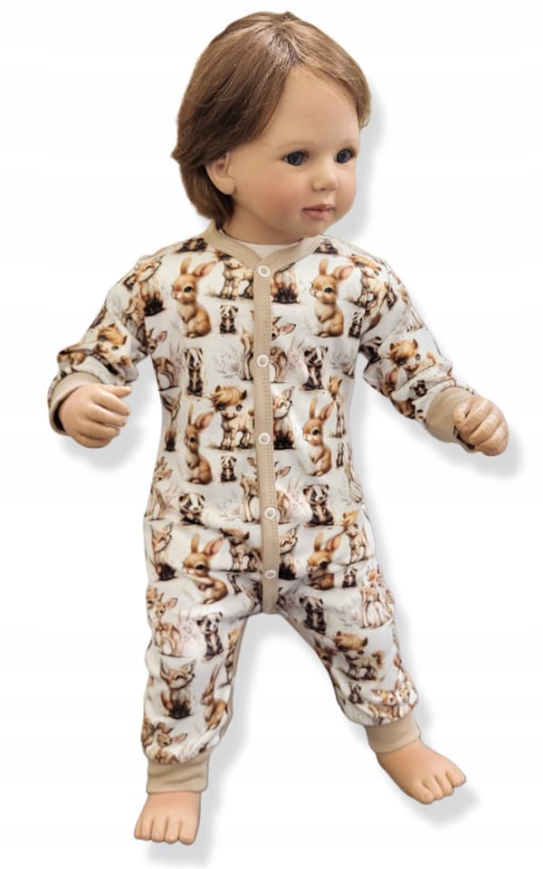 Romper 92 knappet romper uden fødder pyjamas med kaniner