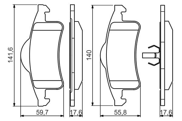 BAKRE BROMSBELÄGG 0986424665 BOSCH