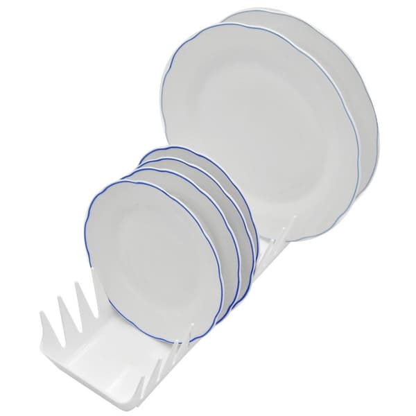 Vitt plastställ för tallriksavrinning 39 cm