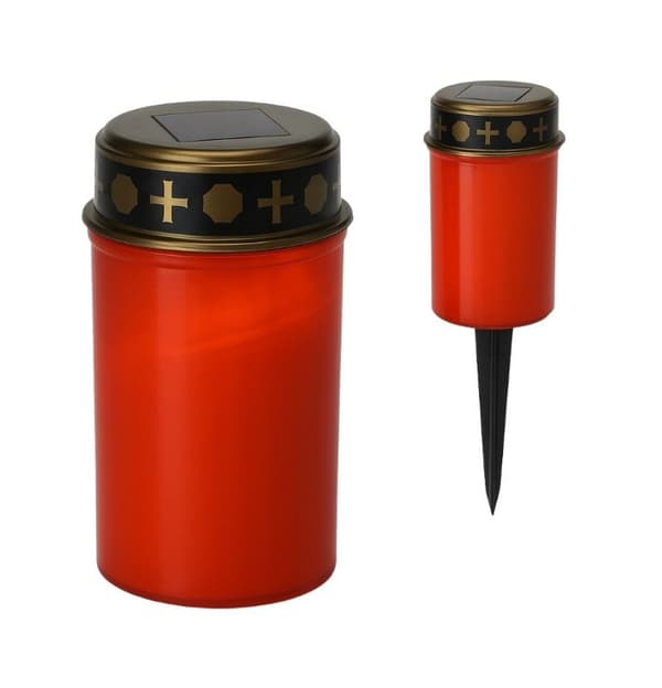 Solcellelampe Lanternelys indsat rød 20 cm
